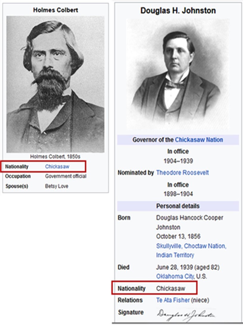 Chickasaw Is A NATIONALITY