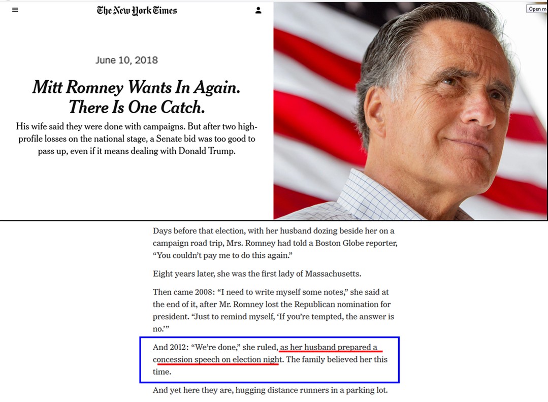 Mitt Romney 2012 Election Night NO Concession Speech Prepared