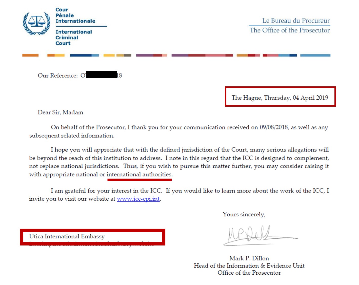 040419 ICC Letter To UIE